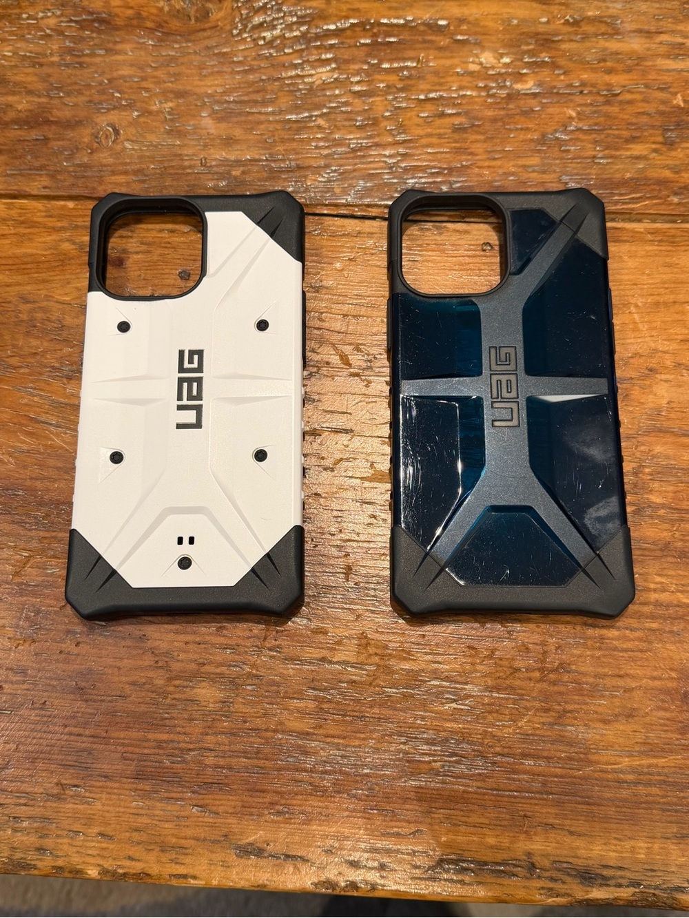 2 UAG iPhone 13 Pro Max Plasma Series Rugged Phone Cases — White and Deep Blue